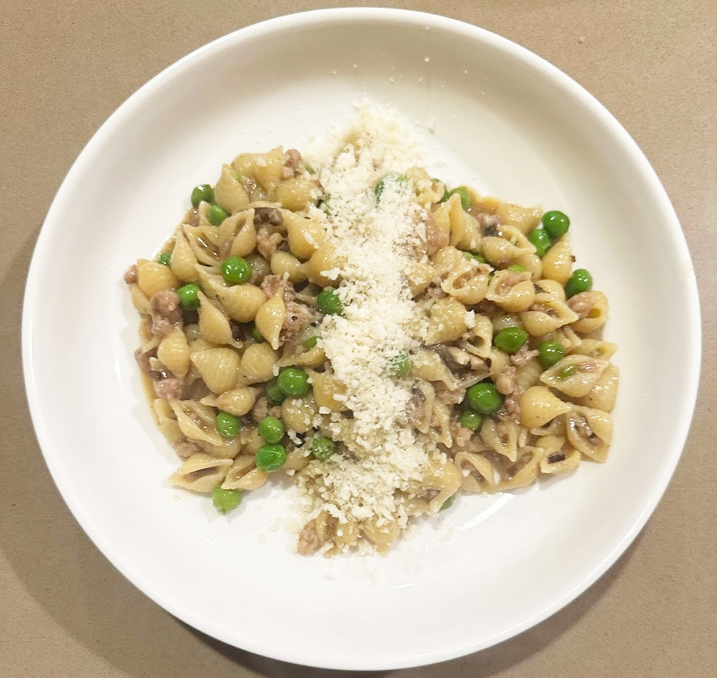Spring Peas, Mushrooms, Conchigliette